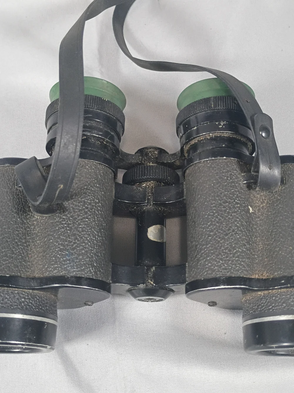 Vintage Black Porro Prism Binoculars with Neck Strap • Classic Hunting Birding
